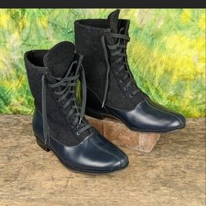 Vintage Mens Navy Blue Boots 40s Era